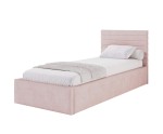 Einzelbett 100x200 cm mit Bettkasten, Lattenrost, horizontale Nähte, vom Fußteil geöffnet, AZURO S06 Einzelbett 100x200 cm mit Bettkasten, Lattenrost, horizontale Nähte, vom Fußteil geöffnet, AZURO S06