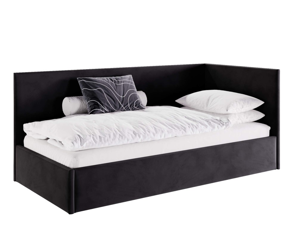 Einzelbett 90x200 cm, Singlebett, Polsterbett mit Lattenrost und Bettkasten, MATEO SM 02 Einzelbett 90x200 cm, Singlebett, Polsterbett mit Lattenrost und Bettkasten, MATEO SM 02