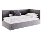Einzelbett 90x200 cm, Singlebett, Polsterbett mit Lattenrost und Bettkasten, MATEO SM 02