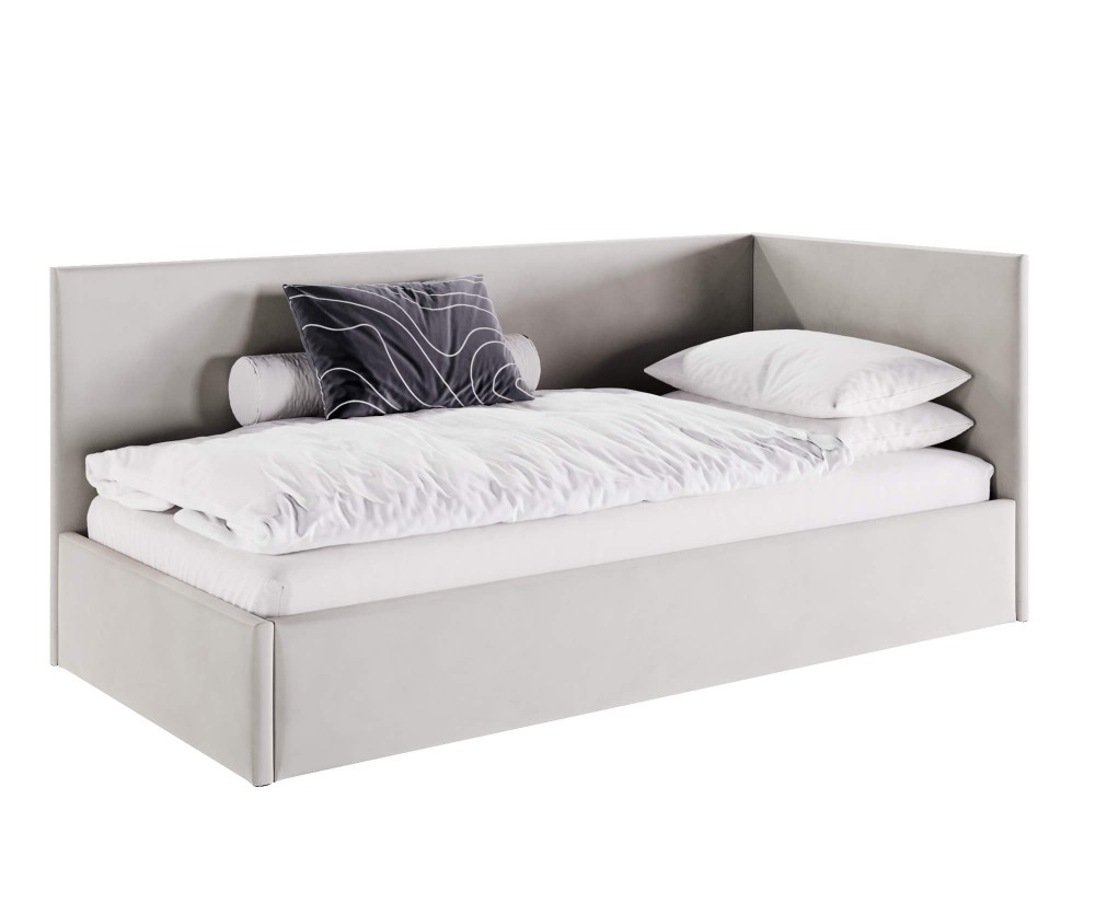 Einzelbett 90x200 cm, Singlebett, Polsterbett mit Lattenrost und Bettkasten, MATEO SM 02
