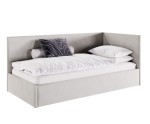 Einzelbett 90x200 cm, Singlebett, Polsterbett mit Lattenrost und Bettkasten, MATEO SM 02