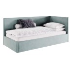 Einzelbett 90x200 cm, Singlebett, Polsterbett mit Lattenrost und Bettkasten, MATEO SM 02