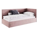 Jugendbett 100x200 cm, Singlebett, Polsterbett mit Lattenrost und Bettkasten, MATEO SM 02