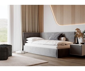 MATEO SM 02 Jugendbett 100x200 cm, Singlebett, Polsterbett mit Lattenrost und Bettkasten