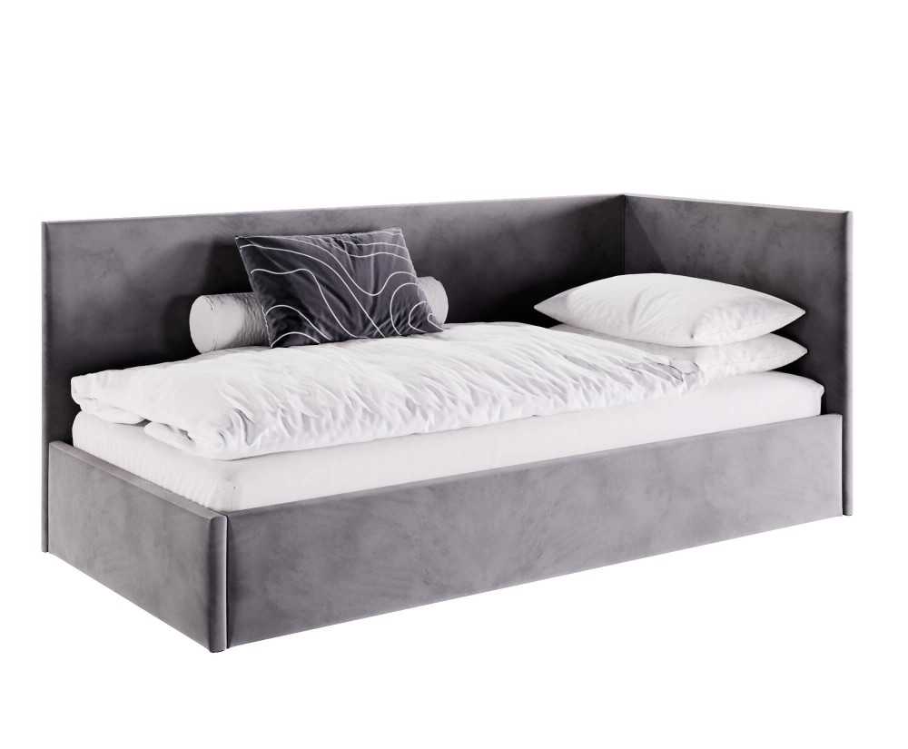 Schlafsofa 120x200 cm, Singlebett, Polsterbett mit Lattenrost und Bettkasten, MATEO SM 02