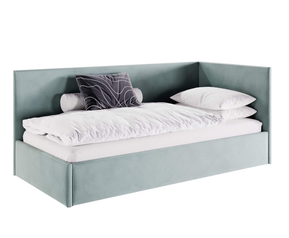 Schlafsofa 120x200 cm, Singlebett, Polsterbett mit Lattenrost und Bettkasten, MATEO SM 02