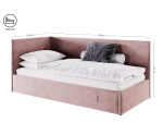 Schlafsofa 120x200 cm, Singlebett, Polsterbett mit Lattenrost und Bettkasten, MATEO SM 02