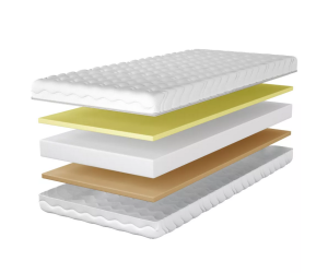 SENTO P-34 Doppelseitige Schaumstoffmatratze 80x180 cm + Viscoschaum + hochelastischer HR-Kaltschaum, H3 mittelfest