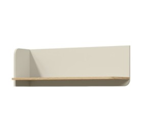 JUKI 14 Wandregal 90 cm, hängendes Bücherregal, Wandboard Graubeige/Eiche geölt