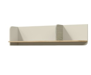 JUKI 15 Modernes Wandregal 120 cm, hängendes Bücherregal, Graubeige/Eiche geölt/Eukalyptus