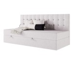 Polsterbett 80x200 cm, Einzelbett mit gesteppter Seitenblende, Schlafsofa, MELANIA 2M