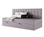 Polsterbett 80x200 cm, Einzelbett mit gesteppter Seitenblende, Schlafsofa, MELANIA 2M Polsterbett 80x200 cm, Einzelbett mit gesteppter Seitenblende, Schlafsofa, MELANIA 2M