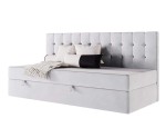 Bequemes Einzelbett 100x200 cm, Polsterbett mit BONELL-Matratze, Einzelbett MELANIA 2M