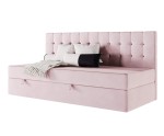 Bequemes Einzelbett 100x200 cm, Polsterbett mit BONELL-Matratze, Einzelbett MELANIA 2M
