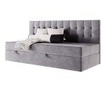 Bequemes Einzelbett 100x200 cm, Polsterbett mit BONELL-Matratze, Einzelbett MELANIA 2M Bequemes Einzelbett 100x200 cm, Polsterbett mit BONELL-Matratze, Einzelbett MELANIA 2M