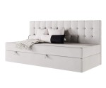 Bequemes Einzelbett 100x200 cm, Polsterbett mit BONELL-Matratze, Einzelbett MELANIA 2M
