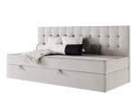 Bequemes Einzelbett 100x200 cm, Polsterbett mit BONELL-Matratze, Einzelbett MELANIA 2M