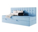 Bequemes Einzelbett 100x200 cm, Polsterbett mit BONELL-Matratze, Einzelbett MELANIA 2M