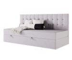 Bequemes Einzelbett 100x200 cm, Polsterbett mit BONELL-Matratze, Einzelbett MELANIA 2M Bequemes Einzelbett 100x200 cm, Polsterbett mit BONELL-Matratze, Einzelbett MELANIA 2M