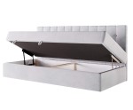 Bequemes Einzelbett 100x200 cm, Polsterbett mit BONELL-Matratze, Schlafsofa, MELANIA 2M