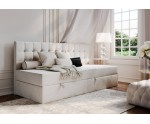 Bequemes Einzelbett 100x200 cm, Polsterbett mit BONELL-Matratze, Einzelbett MELANIA 2M