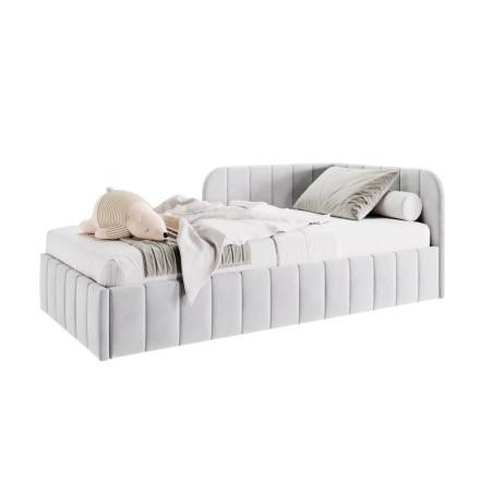 Jugendbett 90x200 cm mit Bettkasten und Lattenrost, Einzelbett für Jugendzimmer, MARIO SM 06