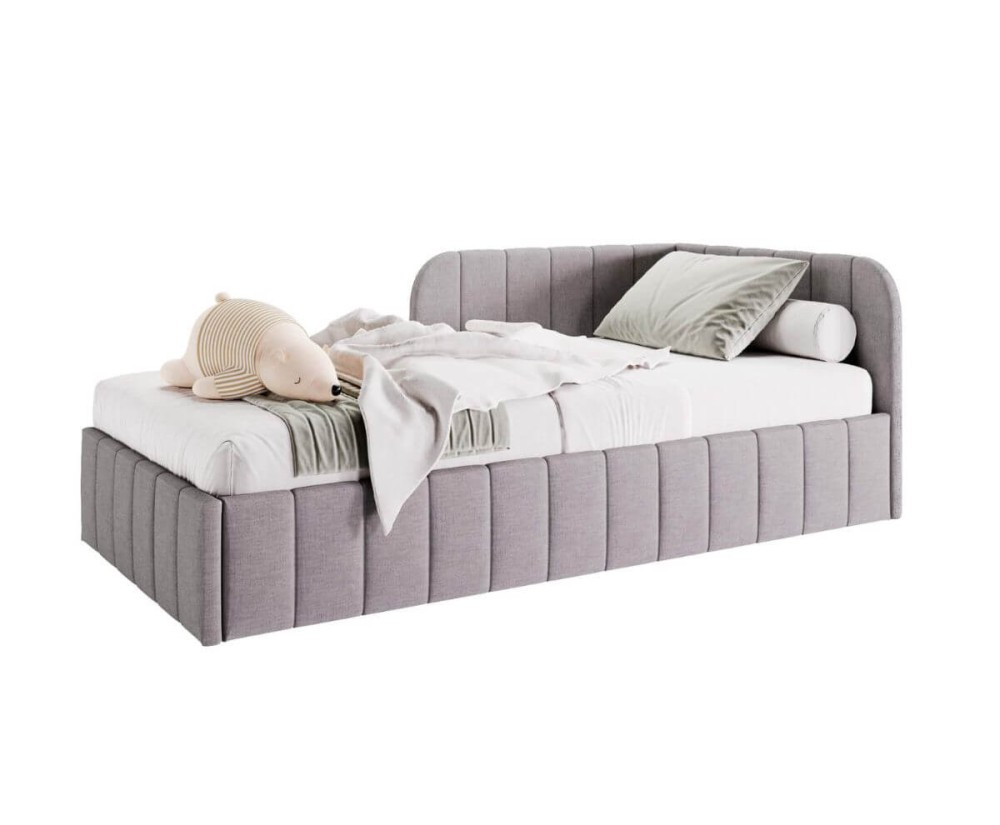 Jugendbett 90x200 cm mit Bettkasten und Lattenrost, Einzelbett für Jugendzimmer, MARIO SM 06