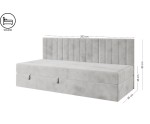 Einzelbett 90x200 cm mit Bettkasten und Bonell-Matratze, Schlafsofa INTARO 35M
