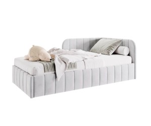 MARIO SM 06 Polsterbett 100x200 cm, Singlebett mit Bettkasten und Lattenrost, Einzelbett für Jugendzimmer