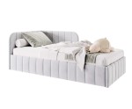 Bequemes Singlebett 120x200 cm, Polsterbett mit Bettkasten und Lattenrost, Einzelbett für Jugendliche, MARIO SM 06