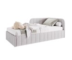 Bequemes Singlebett 120x200 cm, Polsterbett mit Bettkasten und Lattenrost, Einzelbett für Jugendliche, MARIO SM 06