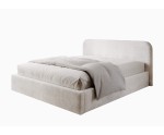 Polsterbett 160x200 cm für Schlafzimmer mit Bettkasten und Lattenrost, niedriges Kopfteil auf Wunsch, Bouclé-Stoff, IMPERIA S17