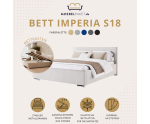 Komfortables Bett 200x200 cm für Schlafzimmer mit Bettkasten und Lattenrost, niedriges Kopfteil auf Wunsch, IMPERIA S18