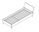 Einzelbett 80x200 cm, weiches Kopfteil, Kaschmir mit goldenen Details, SOLENA B06