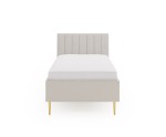 Einzelbett 80x200 cm, weiches Kopfteil, Kaschmir mit goldenen Details, SOLENA B06