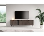 Moderner TV-Schrank zweitürig, zwei Schubladen, TV-Kommode, TV-Lowboard, Eiche Dunin/Schwarz, RIVAN Moderner TV-Schrank zweitürig, zwei Schubladen, TV-Kommode, TV-Lowboard, Eiche Dunin/Schwarz, RIVAN
