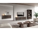 Moderner TV-Schrank zweitürig, zwei Schubladen, TV-Kommode, TV-Lowboard, Eiche Dunin/Schwarz, RIVAN Moderner TV-Schrank zweitürig, zwei Schubladen, TV-Kommode, TV-Lowboard, Eiche Dunin/Schwarz, RIVAN