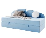 Kinderbett 80x200 cm mit BONELL-Matratze und Bettkasten, Polsterbett LEONARD 2M Kinderbett 80x200 cm mit BONELL-Matratze und Bettkasten, Polsterbett LEONARD 2M
