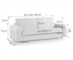 Schlafsofa mit Matratze, Schlaffläche 180x195 cm, Couch mit italienischem Ausziehsystem, FERRO 73