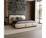 Designer Polsterbett 160x200 cm für Schlafzimmer, Ehebett mit Lattenrost, Bettkasten, Bouclé-Stoff, TIMOR Designer Polsterbett 160x200 cm für Schlafzimmer, Ehebett mit Lattenrost, Bettkasten, Bouclé-Stoff, TIMOR