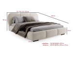 Designer Polsterbett 160x200 cm für Schlafzimmer, Ehebett mit Lattenrost, Bettkasten, Bouclé-Stoff, TIMOR