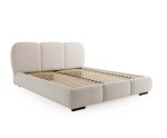 Designer Polsterbett 160x200 cm für Schlafzimmer, Ehebett mit Lattenrost, Bettkasten, Bouclé-Stoff, TIMOR