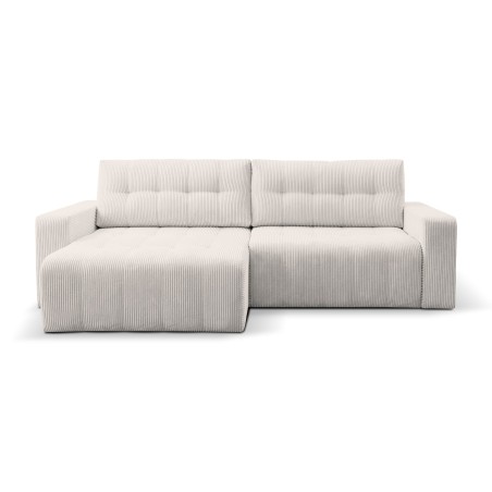 Stilvolles Ecksofa links / rechts mit Ausziehfunktion und Bettkasten, POSO-Stoff, MASONE