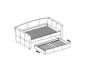 LAMARO HL2 Polsterbett 90x200 cm, Schlafsofa mit Ausziehbett, zwei Schlafgelegenheiten, elegantes Aschgrau