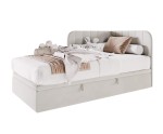 Polsterbett 80x180 cm mit Bettkasten, Eckbett, Jugendbett KEVIN 1R