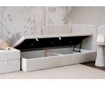 Stilvolles Eckbett 120x200 cm mit Bettkasten, Einzelbett, Polsterbett, Schlafsofa, KEVIN 1R