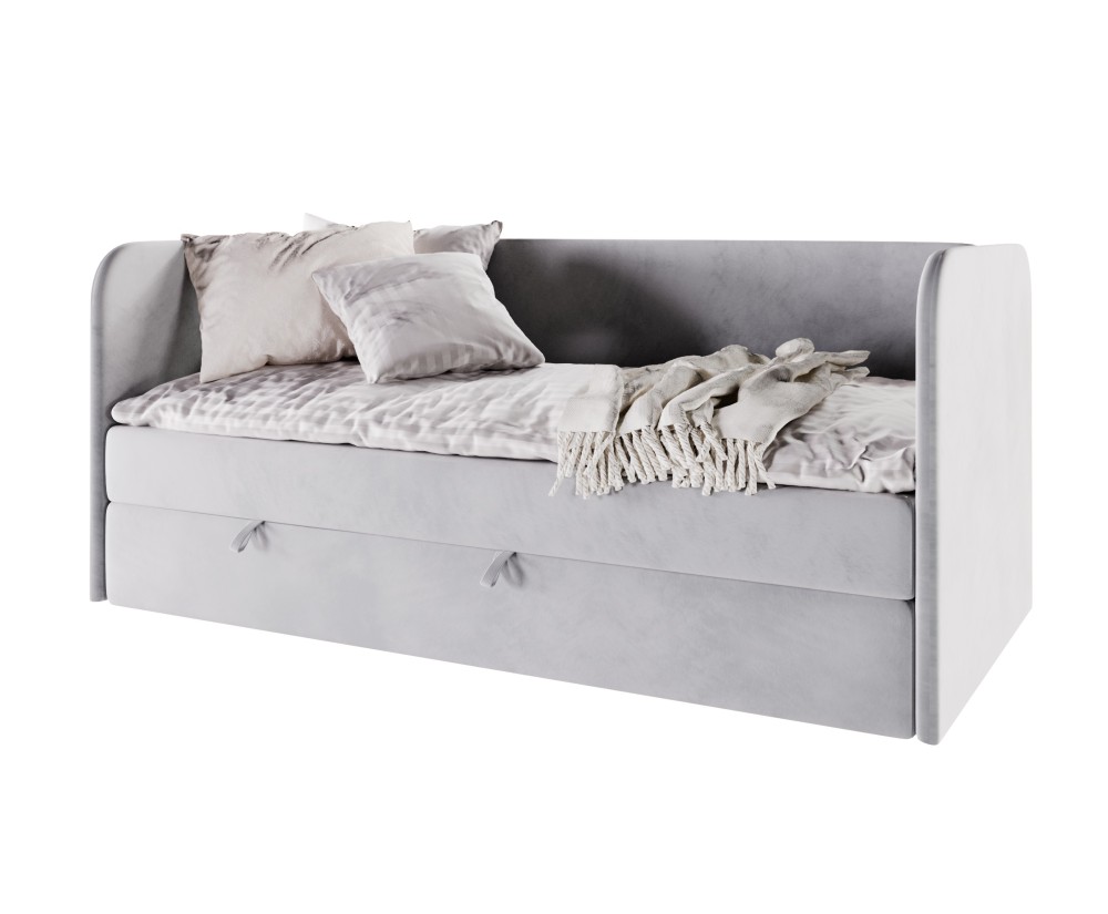 Kinderbett 80x180 cm, Jugendbett, Einzelbett mit Bettkasten und Matratze, OLIVIER 2M Kinderbett 80x180 cm, Jugendbett, Einzelbett mit Bettkasten und Matratze, OLIVIER 2M