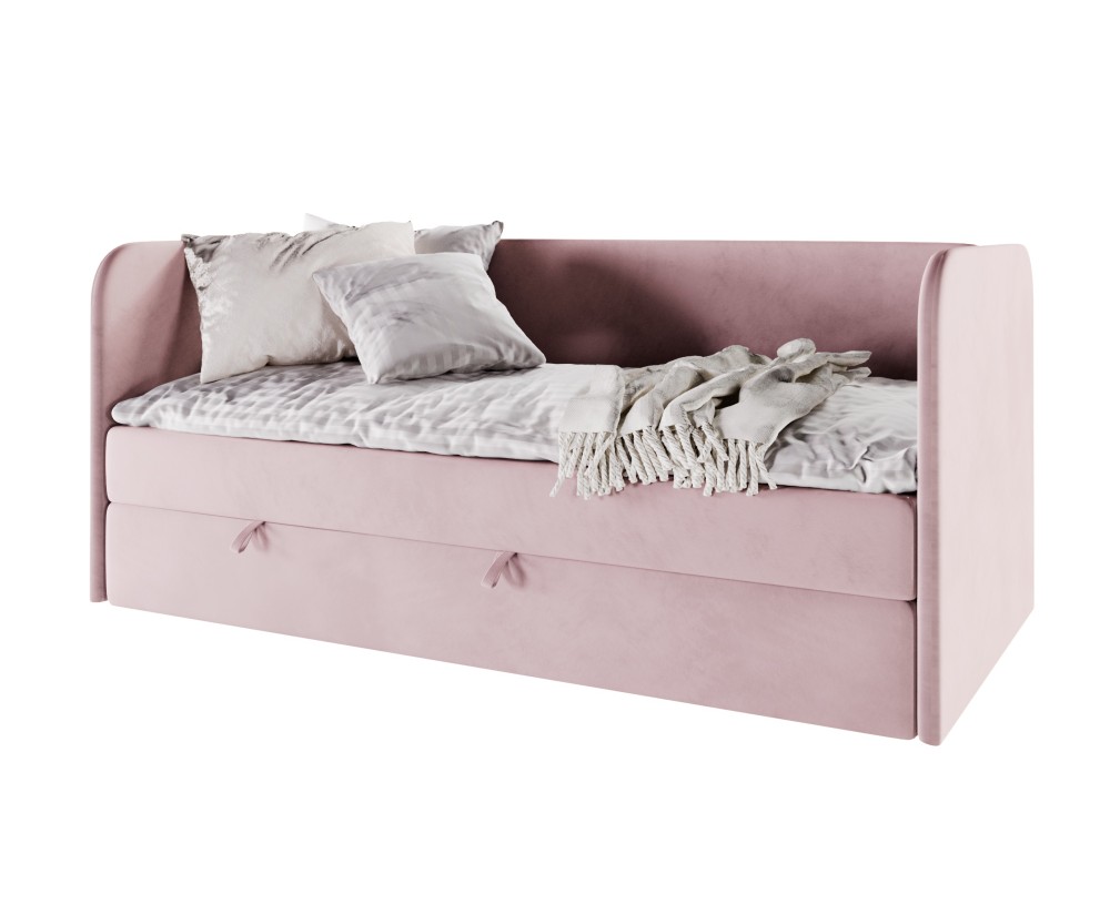 Jugendbett 80x200 cm in U-Form, Kinderbett, Einzelbett mit Bettkasten und Matratze, OLIVIER 2M Jugendbett 80x200 cm in U-Form, Kinderbett, Einzelbett mit Bettkasten und Matratze, OLIVIER 2M