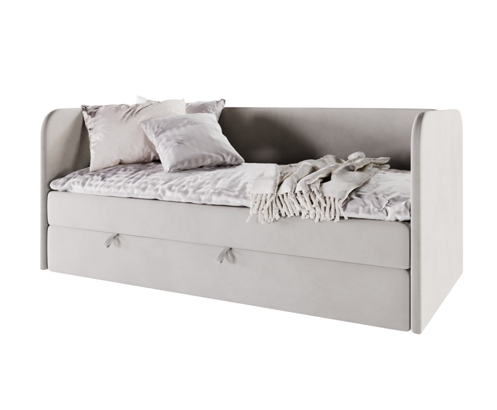 Jugendbett 80x200 cm in U-Form, Kinderbett, Einzelbett mit Bettkasten und Matratze, OLIVIER 2M Jugendbett 80x200 cm in U-Form, Kinderbett, Einzelbett mit Bettkasten und Matratze, OLIVIER 2M