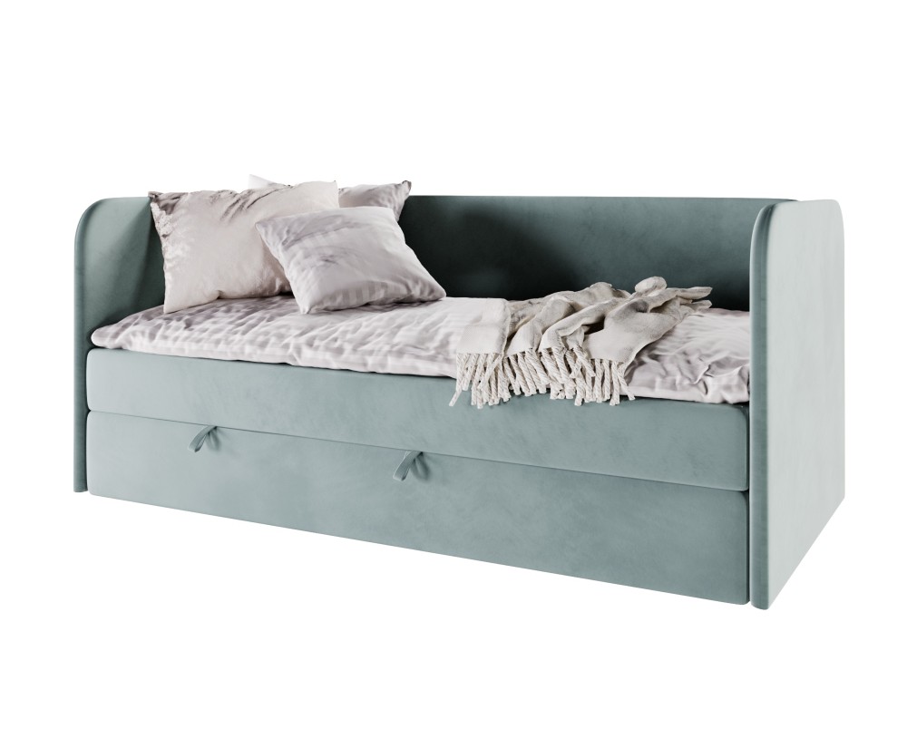Jugendbett 80x200 cm in U-Form, Kinderbett, Einzelbett mit Bettkasten und Matratze, OLIVIER 2M Jugendbett 80x200 cm in U-Form, Kinderbett, Einzelbett mit Bettkasten und Matratze, OLIVIER 2M